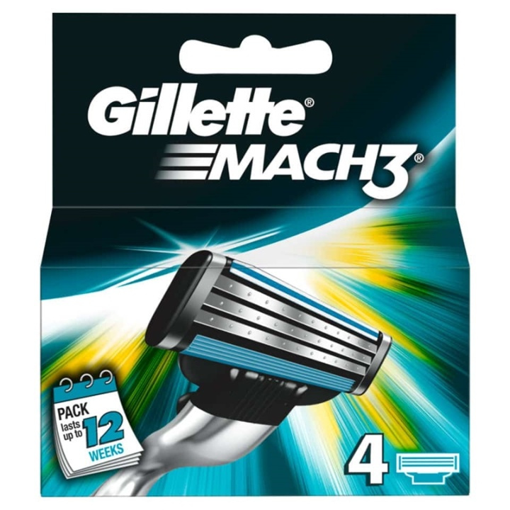 Gillette Mach3 4-pakning i gruppen HELSE OG SKJØNNHET / Hår & styling / Barbering og trimming / Barberhøvler og tilbehør hos TP E-commerce Nordic AB (38-57194)