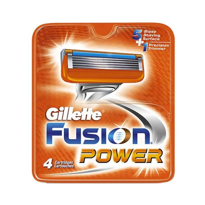 Gillette Fusion Power 4-pakning i gruppen HELSE OG SKJØNNHET / Hår & styling / Barbering og trimming / Barberhøvler og tilbehør hos TP E-commerce Nordic AB (38-57196)
