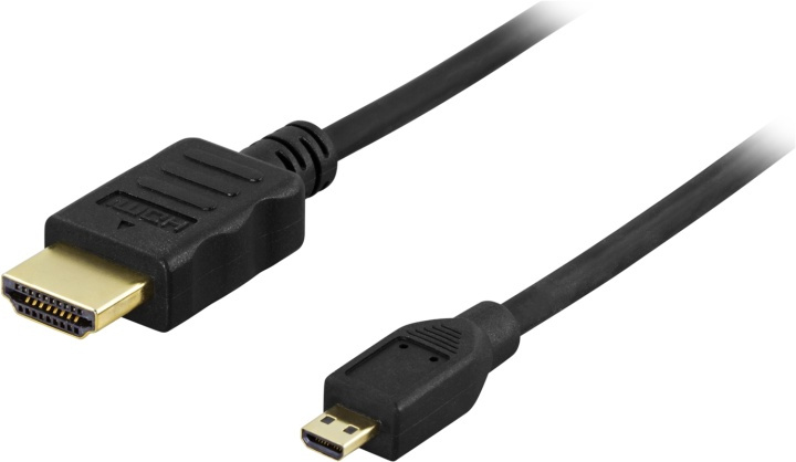 DELTACO HDMI-kabel, 1.4+E, 19-pin ha-Micro 19-pin ha, 1080p, svart, 2m i gruppen Elektronikk / Kabler og adaptere / HDMI / Kabler hos TP E-commerce Nordic AB (38-5869)