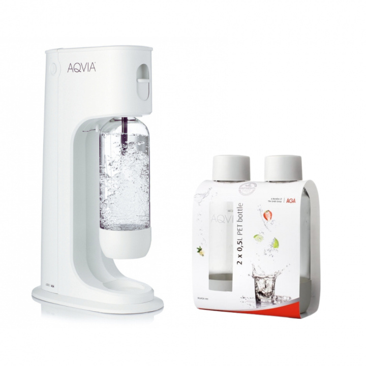 AGA Aqvia Balance (Snow White) + 2 x 0,5L PET-flaskor i gruppen HJEM, HUS OG HAGE / Husholdningsapparater / Vann og juice / Kullsyremaskin / Maskiner hos TP E-commerce Nordic AB (38-5876PKT)