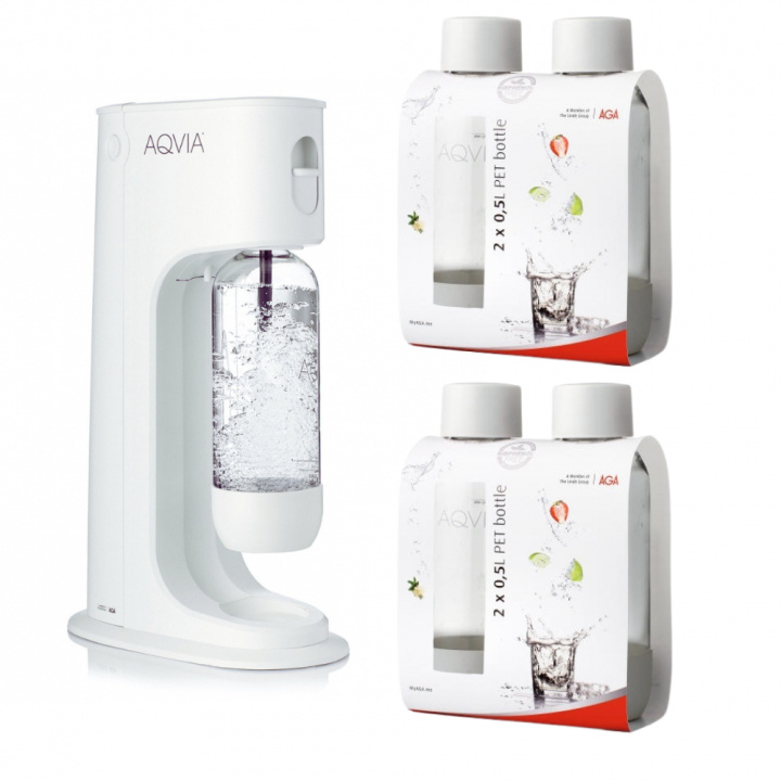 AGA Aqvia Balance (Snow White) + 4 x 0,5L PET-flaskor i gruppen HJEM, HUS OG HAGE / Husholdningsapparater / Vann og juice / Kullsyremaskin / Maskiner hos TP E-commerce Nordic AB (38-5876PKT2)