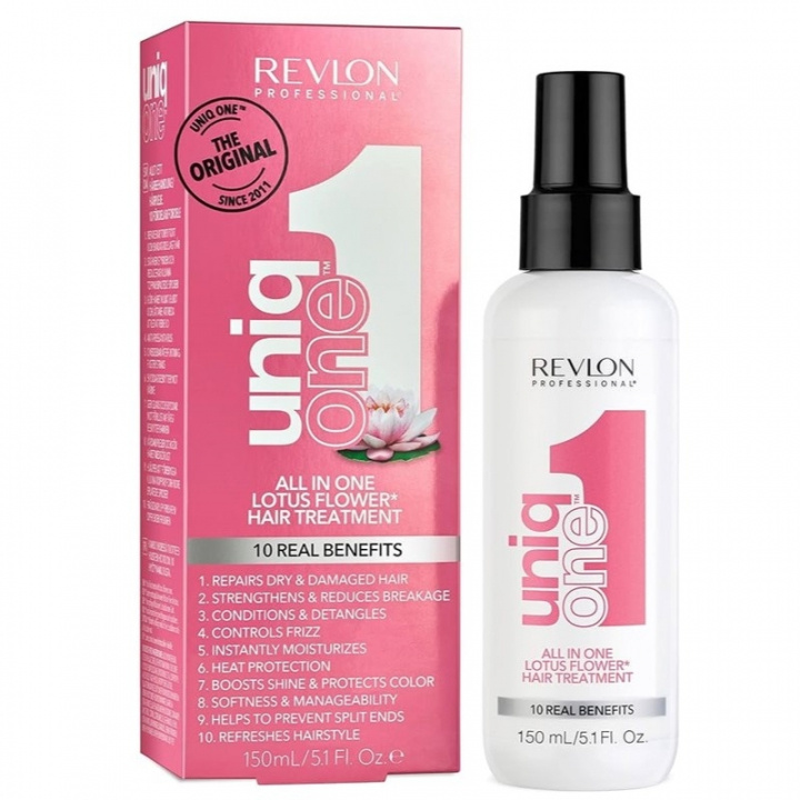 Revlon Uniq One Lotus Flower Hair Treatment 150 ml i gruppen HELSE OG SKJØNNHET / Hår & styling / Hårpleie / Balsamspray/Leave-in hos TP E-commerce Nordic AB (38-59217)