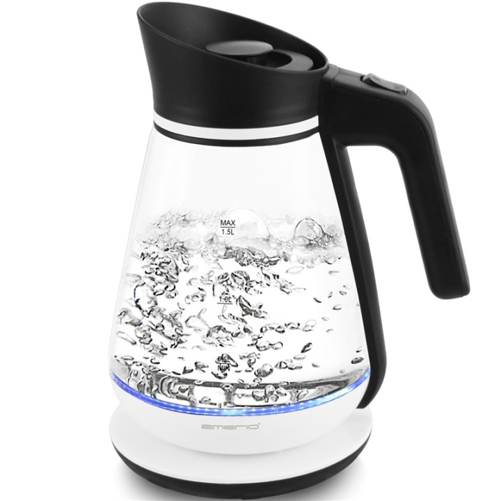 Emerio Vannkoker 1,5 l med glasskaraffel i gruppen HJEM, HUS OG HAGE / Husholdningsapparater / Vann og juice / Vannkokere hos TP E-commerce Nordic AB (38-59967)