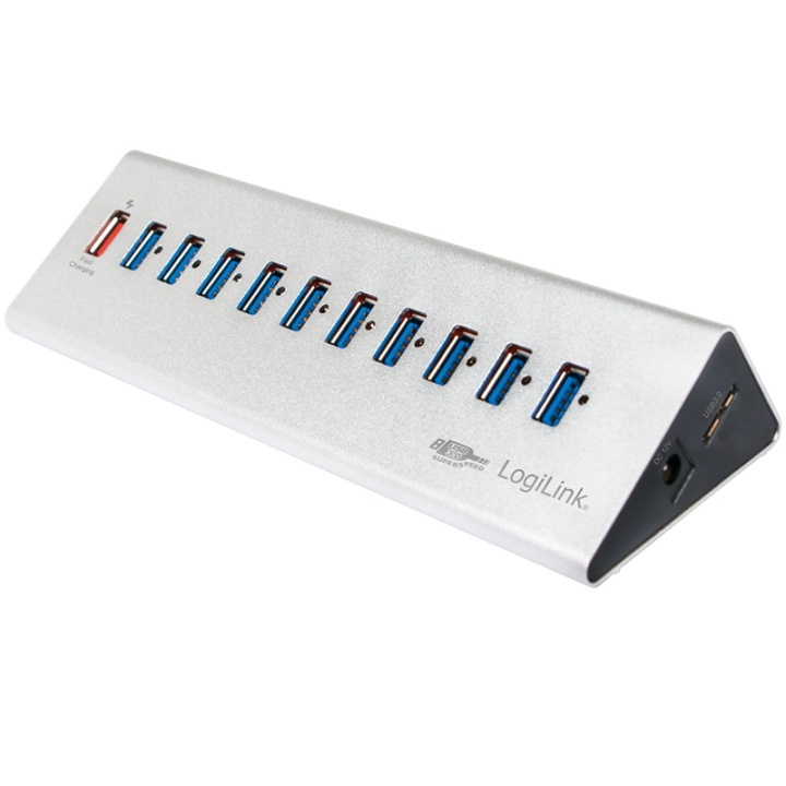 LogiLink USB 3.0-hub 10+1 hurtiglading i gruppen Datautstyr / Datamaskin Tilbehør / USB-Hubs hos TP E-commerce Nordic AB (38-60466)