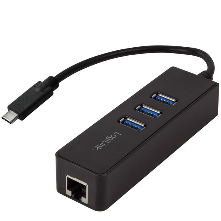LogiLink USB-C 3-Port Hub Gigabit RJ45 (UA0283) i gruppen Datautstyr / Datamaskin Tilbehør / USB-Hubs hos TP E-commerce Nordic AB (38-60478)