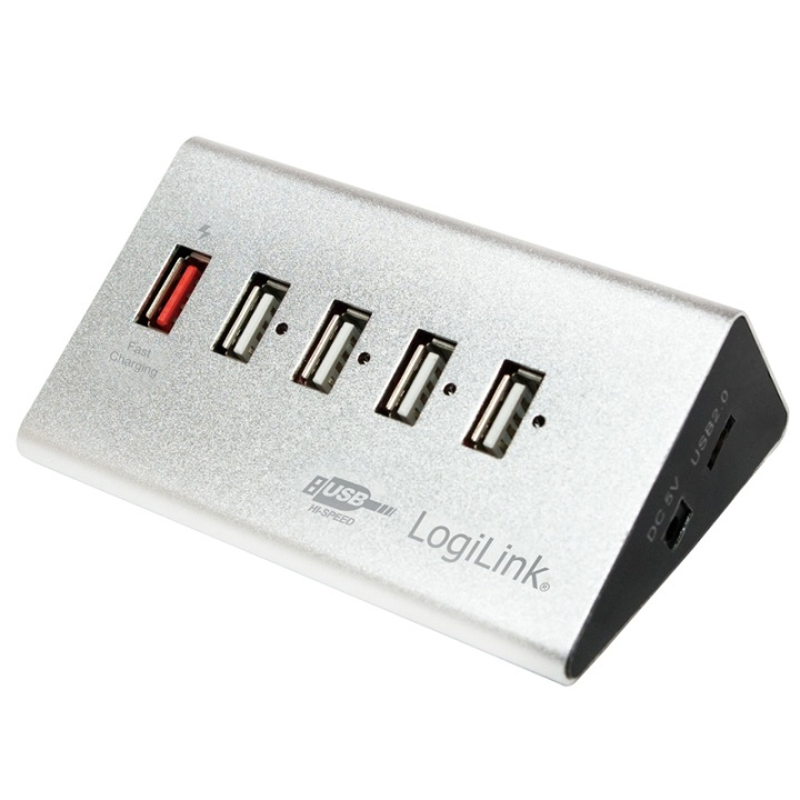 LogiLink USB 2.0-hub 4+1 hurtiglading i gruppen Datautstyr / Datamaskin Tilbehør / USB-Hubs hos TP E-commerce Nordic AB (38-60484)