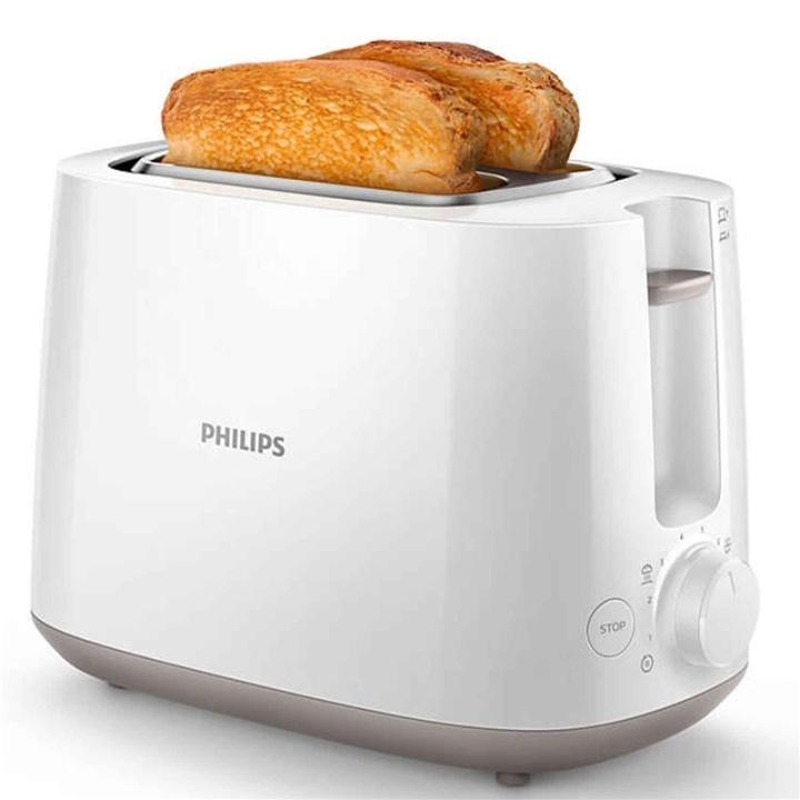 Philips Brødrister HD2581, hvit, 2 skiver (HD2581/00) i gruppen HJEM, HUS OG HAGE / Husholdningsapparater / Brødristere og toastjern / Brødristere hos TP E-commerce Nordic AB (38-60766)