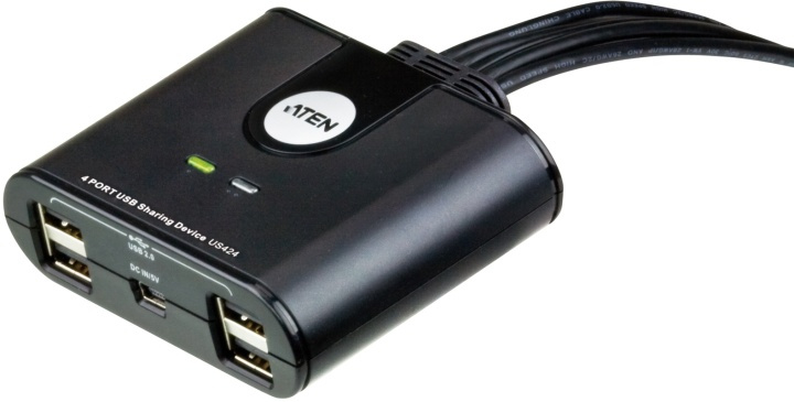 ATEN US424 manuell USB 2.0-bryter, 4 datamaskiner til 4 enheter, 1,8 m, svart i gruppen Datautstyr / Datamaskin Tilbehør / USB-Hubs hos TP E-commerce Nordic AB (38-61295)