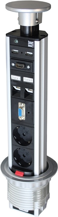 Smartline PopUp Conference, CEE 7/4, VGA, HDMI, USB, RJ45, svart/sølv i gruppen HJEM, HUS OG HAGE / El og belysning / Grenuttak hos TP E-commerce Nordic AB (38-61334)