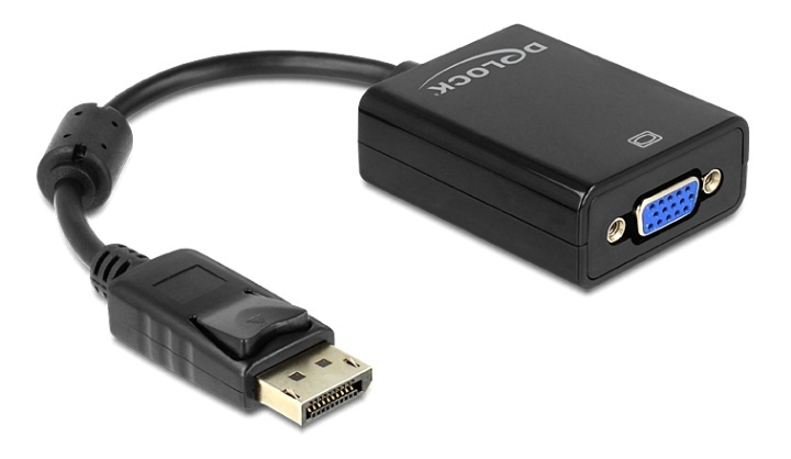 DeLOCK Adapter DisplayPort 1.2 hann > VGA hunn, 1920x1200, svart i gruppen Datautstyr / Kabler og adaptere / DisplayPort / Adaptere hos TP E-commerce Nordic AB (38-61427)