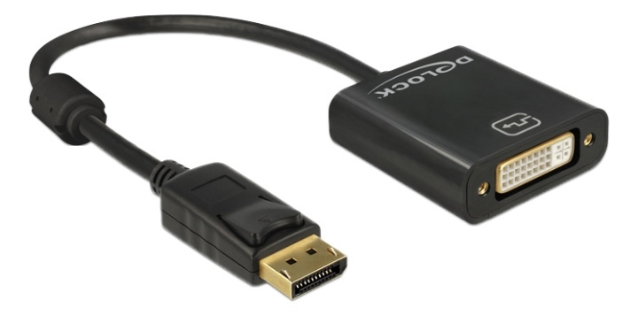 DeLOCK Adapter Displayport 1.2 hann til DVI hunn, 4K, passiv, svart i gruppen Datautstyr / Kabler og adaptere / DisplayPort / Adaptere hos TP E-commerce Nordic AB (38-61428)