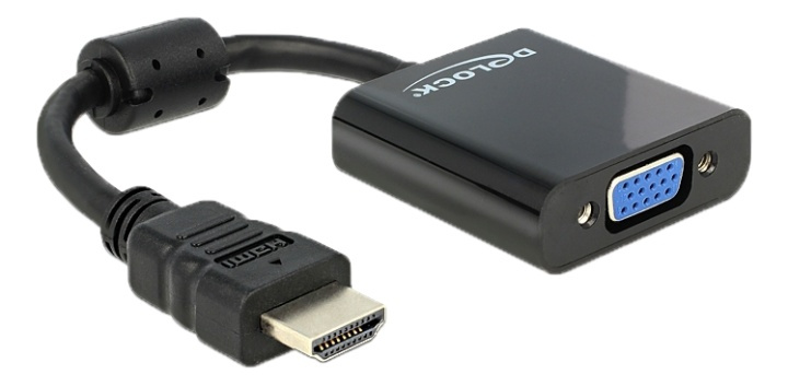 Delock Adapter HDMI-A male > VGA female black i gruppen Elektronikk / Kabler og adaptere / HDMI / Adaptere hos TP E-commerce Nordic AB (38-61434)