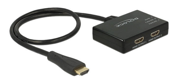 Delock HDMI Splitter 1 x HDMI inn > 2 x HDMI ut 4K i gruppen Elektronikk / Kabler og adaptere / HDMI / Adaptere hos TP E-commerce Nordic AB (38-61462)