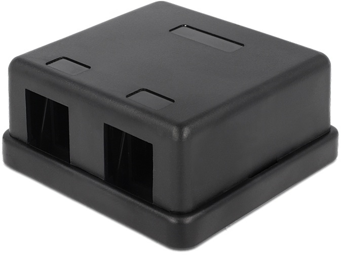 DeLOCK Keystone låda, 2 portar, plast, svart i gruppen Datautstyr / Kabler og adaptere / Nettverk / Adaptere og koblinger hos TP E-commerce Nordic AB (38-61467)