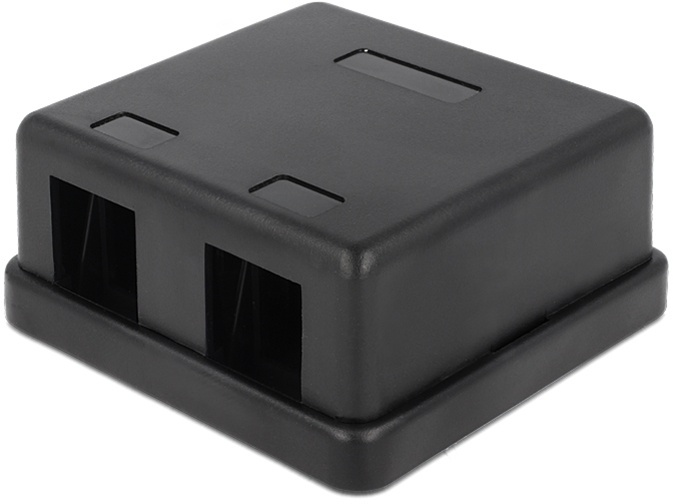 DeLOCK Keystone-skuff, 2 porter, plast, svart i gruppen Datautstyr / Kabler og adaptere / Nettverk / Adaptere og koblinger hos TP E-commerce Nordic AB (38-61467)