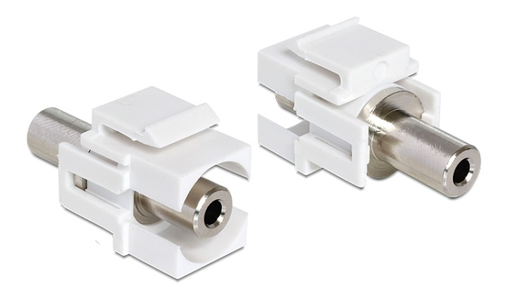 DeLOCK Keystone-modul, 3,5 mm ho - 3,5 mm ho, 19,2x14,9 mm, hvit i gruppen Datautstyr / Kabler og adaptere / Nettverk / Adaptere og koblinger hos TP E-commerce Nordic AB (38-61471)