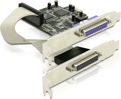 DeLOCK PCI-Express x1-kort, Parallell, 2xDB25h i gruppen Datautstyr / Nettverk / Nettverkskort / PCI Express hos TP E-commerce Nordic AB (38-61499)