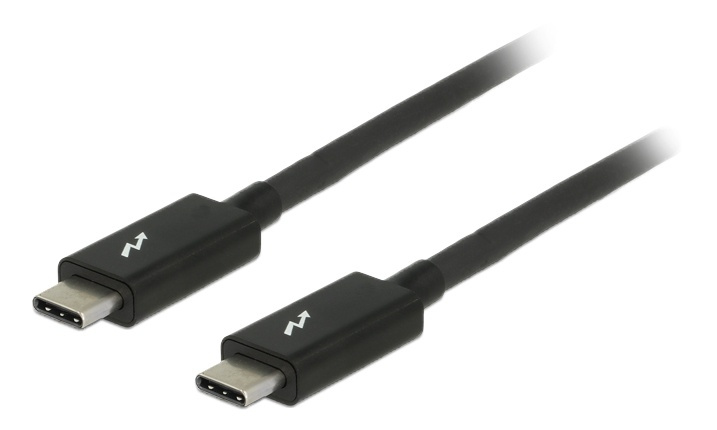 DeLOCK Thunderbolt 3 cable, 20Gbps, 1m, 5120x2880, E-marker, black i gruppen Datautstyr / Kabler og adaptere / USB / USB-C hos TP E-commerce Nordic AB (38-61523)