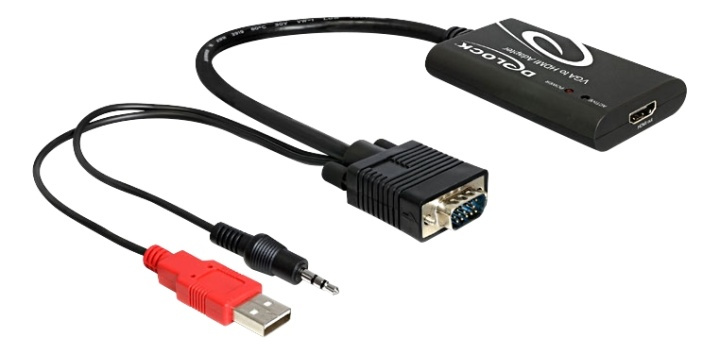 Delock VGA to HDMI Adapter with Audio i gruppen Elektronikk / Kabler og adaptere / HDMI / Adaptere hos TP E-commerce Nordic AB (38-61531)