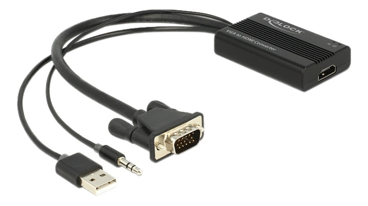DeLOCK VGA til HDMI-adapter med lyd i gruppen Elektronikk / Kabler og adaptere / HDMI / Adaptere hos TP E-commerce Nordic AB (38-61532)