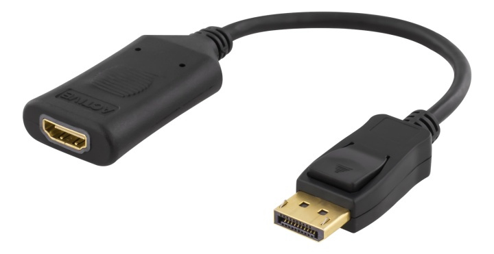 DELTACO DisplayPort - HDMI-adapter, 4096x2160 60 Hz, 0,1 m, svart i gruppen Elektronikk / Kabler og adaptere / HDMI / Adaptere hos TP E-commerce Nordic AB (38-61549)
