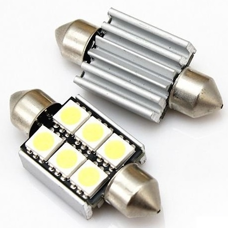 LED-spolelampe, sokkel C5W, 6-LED (2-pakning) i gruppen Bil / Bilbelysning / Skiltbelysning hos TP E-commerce Nordic AB (38-6156)