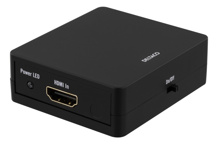 DELTACO HDMI splitter, 1x HDMI in, 2x HDMI out, 6,75 Gbit/s, black i gruppen Elektronikk / Kabler og adaptere / HDMI / Adaptere hos TP E-commerce Nordic AB (38-61608)