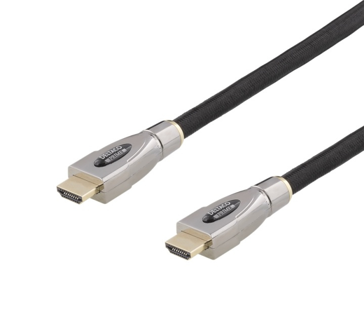 DELTACO PRIME active HDMI cable, 5m, Textile, HDMI High speed with Eth i gruppen Elektronikk / Kabler og adaptere / HDMI / Kabler hos TP E-commerce Nordic AB (38-61632)