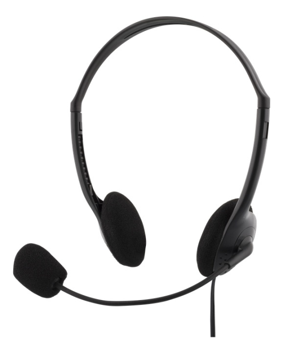 DELTACO Stereo Headset, 30 mm element, 1x 3.5 mm (4-pin), svart i gruppen Datautstyr / Datamaskin Tilbehør / Headset hos TP E-commerce Nordic AB (38-61659)