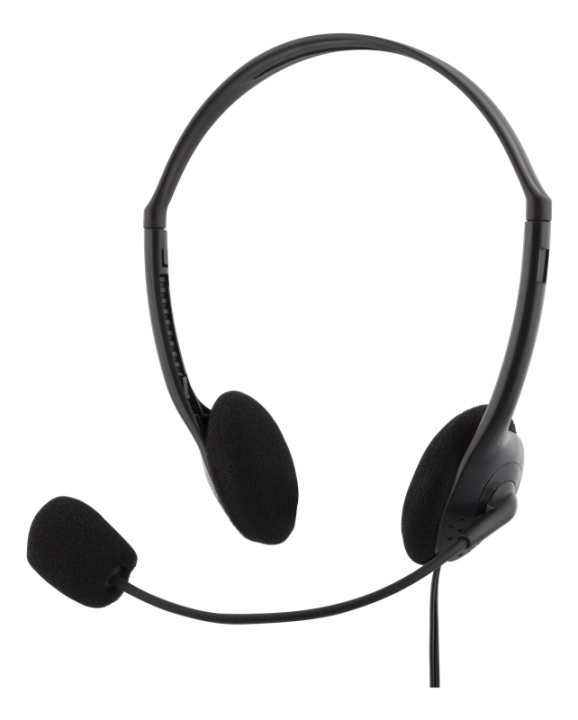 DELTACO Stereoheadset, 30 mm element, 3,5 mm minikabel (4-pinners), svart i gruppen Datautstyr / Datamaskin Tilbehør / Headset hos TP E-commerce Nordic AB (38-61659)