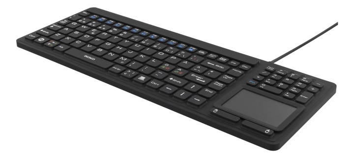 DELTACO rubberized keyboard with touchpad, IP68, 104 keys, black i gruppen Datautstyr / Mus & Tastatur / Tastatur / Kablede hos TP E-commerce Nordic AB (38-61660)