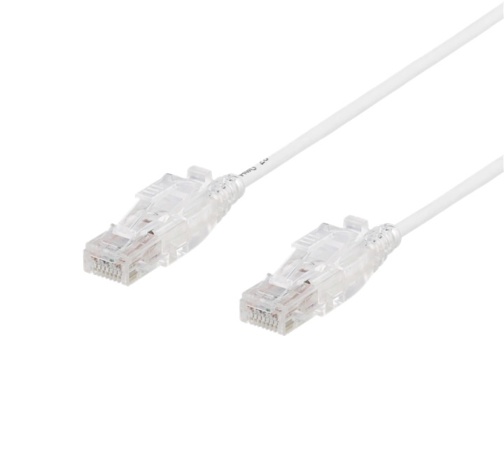 DELTACO U/UTP Cat6A-koblingskabel, 1 m, 500 MHz, låsbare kontakter, hvit i gruppen Datautstyr / Kabler og adaptere / Nettverk / Cat6 hos TP E-commerce Nordic AB (38-61711)