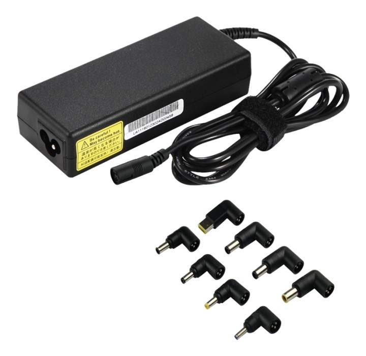 Universell strømadapter for bærbare datamaskiner, 90 W, 15-20 V/6 A (maks.), svart i gruppen Datautstyr / Bærbare datamaskiner og tilbehør / Lader / Vegglader / Universal hos TP E-commerce Nordic AB (38-61827)