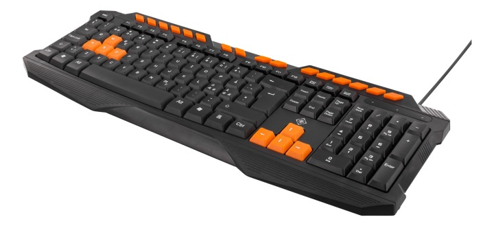 DELTACO GAMING tastatur, anti-ghosting, USB, nordisk, svart/oransje i gruppen Datautstyr / GAMING / Tastatur hos TP E-commerce Nordic AB (38-61847)