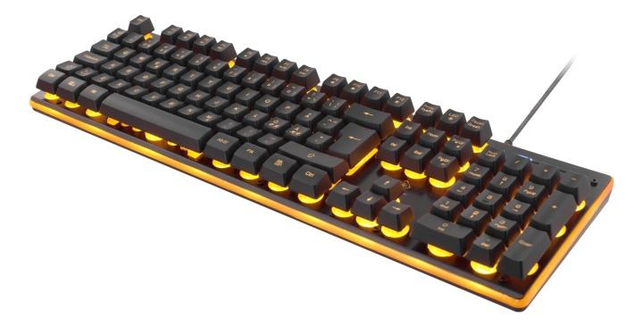 DELTACO GAMING tastatur med membranbryter, nordisk layout, oransje belysning i gruppen Datautstyr / GAMING / Tastatur hos TP E-commerce Nordic AB (38-61849)