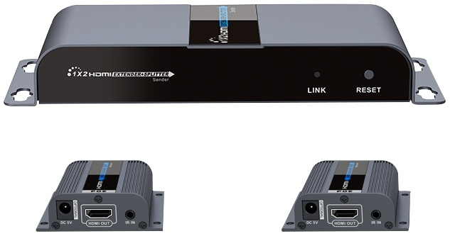 1X2 HDMI Extender Splitter over CAT6/6a/7 40m med IR-pass-back i gruppen Elektronikk / Kabler og adaptere / HDMI / Adaptere hos TP E-commerce Nordic AB (38-61856)