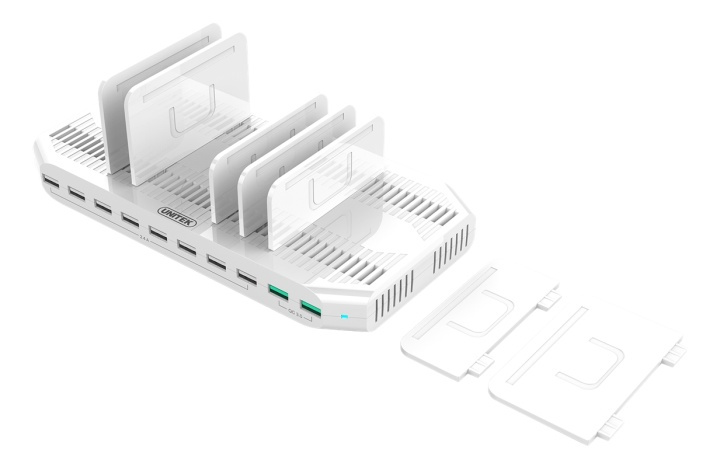 96W 10-port USB Smart ladestasjon i gruppen SMARTTELEFON & NETTBRETT / Ladere og Kabler / Dokkingstasjoner hos TP E-commerce Nordic AB (38-61859)