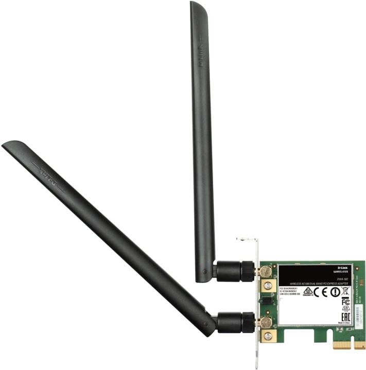 D-Link DWA-582 - Trådlöst nätverkskort,Dual Band, 802.11ac i gruppen Datautstyr / Nettverk / Nettverkskort / PCI Trådløs hos TP E-commerce Nordic AB (38-61964)