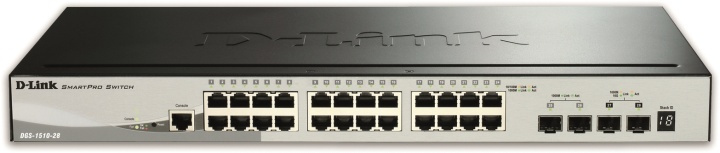 D-Link Gigabit SmartPro-svitsj, 24xRJ45, 4x10G SFP+, metall, 1U, 19 i gruppen Datautstyr / Nettverk / Switcher hos TP E-commerce Nordic AB (38-61968)