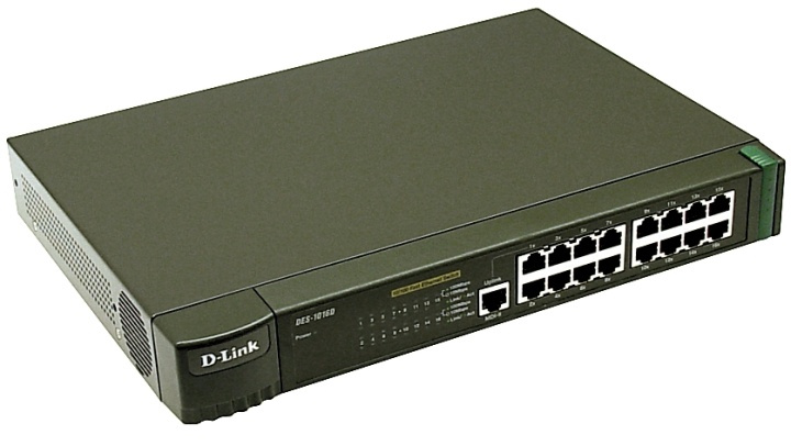 D-Link switch 16x10/100Mbps, NWay, uplink, Fyndvara i gruppen Datautstyr / Nettverk / Switcher hos TP E-commerce Nordic AB (38-61985D)