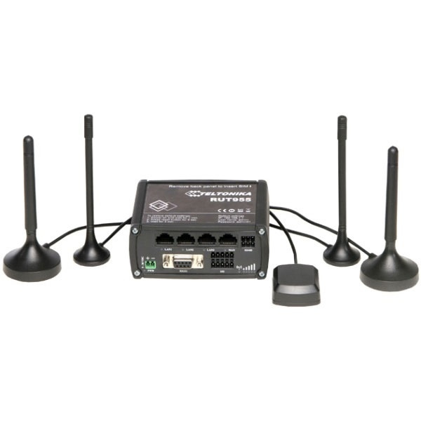 Teltonika RUT955 GSM-3G-4G router, dual sim, 4G up to 150 Mbps, black i gruppen Datautstyr / Nettverk / Routere hos TP E-commerce Nordic AB (38-62490)