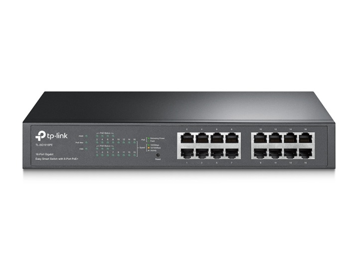 TP-LINK TL-SG1016PE 16-Port Gigabit PoE Switch, 8-Port PoE+ i gruppen Datautstyr / Nettverk / Switcher hos TP E-commerce Nordic AB (38-62533)