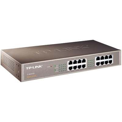 TP-LINK, nettverksswitch, 16-ports 10/100/1000Mbps, RJ45, metall, 19
