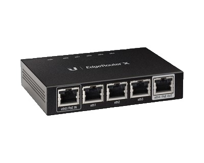 Ubiquiti EdgeRouter X, 5-porter, Gigabit, passiv PoE, svart i gruppen Datautstyr / Nettverk / PoE hos TP E-commerce Nordic AB (38-62557)