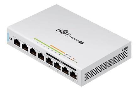 Ubiquiti UniFiSwitch 8-port Switch, 4x 50W PoE, Gigabit Ethernet, SFP, i gruppen Datautstyr / Nettverk / PoE hos TP E-commerce Nordic AB (38-62591)