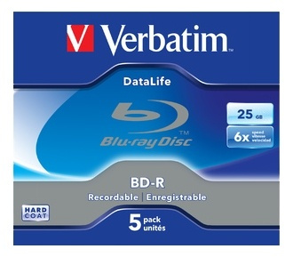 Verbatim BD-R SL Datalife, 25GB, 6x speed, 5-pack, BD-R version 1.3 i gruppen Elektronikk / Lagringsmedia / CD/DVD/BD-plater / Blu-Ray hos TP E-commerce Nordic AB (38-62606)