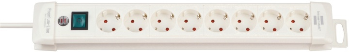 Brennenstuhl Extension socket Premium-Line 8-Vei 3.00 m Hvit - Beskyttende Kontakt TYPE F i gruppen HJEM, HUS OG HAGE / El og belysning / Grenuttak hos TP E-commerce Nordic AB (38-62760)