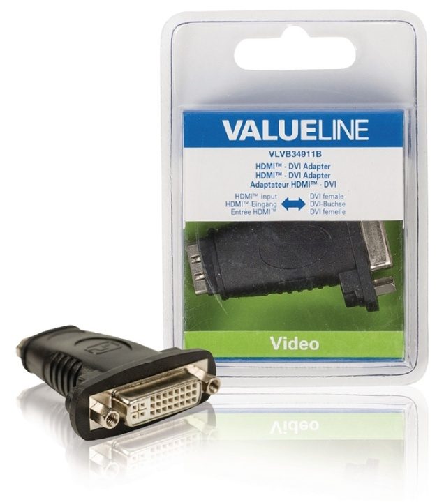 Valueline High Speed HDMI med Ethernet Adapter HDMI Hun - DVI-D 24+1p Hun Sort i gruppen Elektronikk / Kabler og adaptere / HDMI / Adaptere hos TP E-commerce Nordic AB (38-63861)