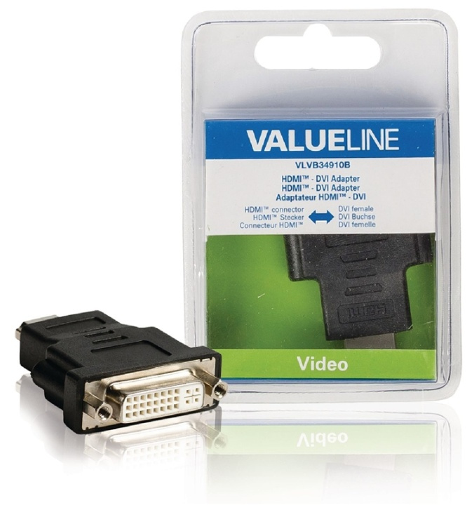 Valueline High Speed HDMI med Ethernet Adapter HDMI Kontakt - DVI-D 24+1p Hun Sort i gruppen Elektronikk / Kabler og adaptere / HDMI / Adaptere hos TP E-commerce Nordic AB (38-63863)