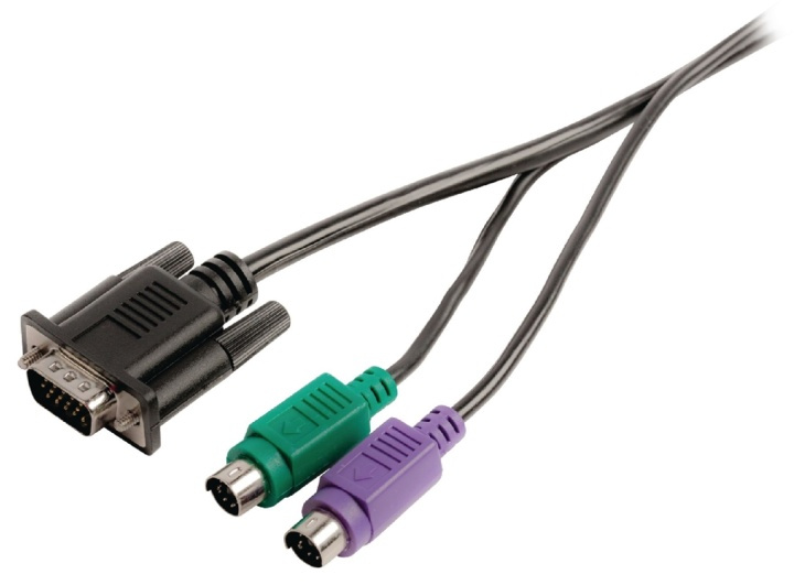 Valueline VGA-Kabel VGA, Han + 2 stk. PS2, Han - VGA, Han + 2 stk. PS/2, Han 2.00 m Sort i gruppen Datautstyr / Kabler og adaptere / VGA / Kabler hos TP E-commerce Nordic AB (38-63983)